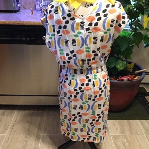 NWT Anthropologie PEPALOVES Watercolor Funky Print Dress - Picture 4 of 6